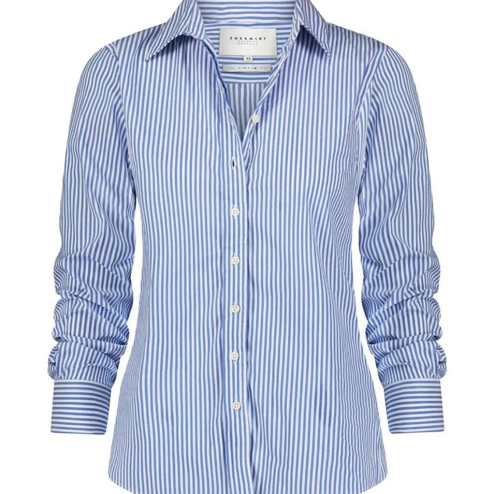 The Shirt by Rochelle Behrens Blue Stripe The Boyfriend Button Down Shirt - Picture 7 of 7